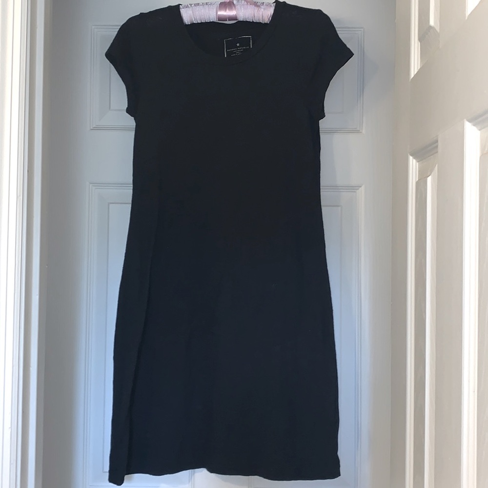 Banana Republic slub cotton, black, S, t-shirt dress